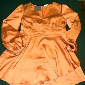 Le Lis Rust Satin Dress
